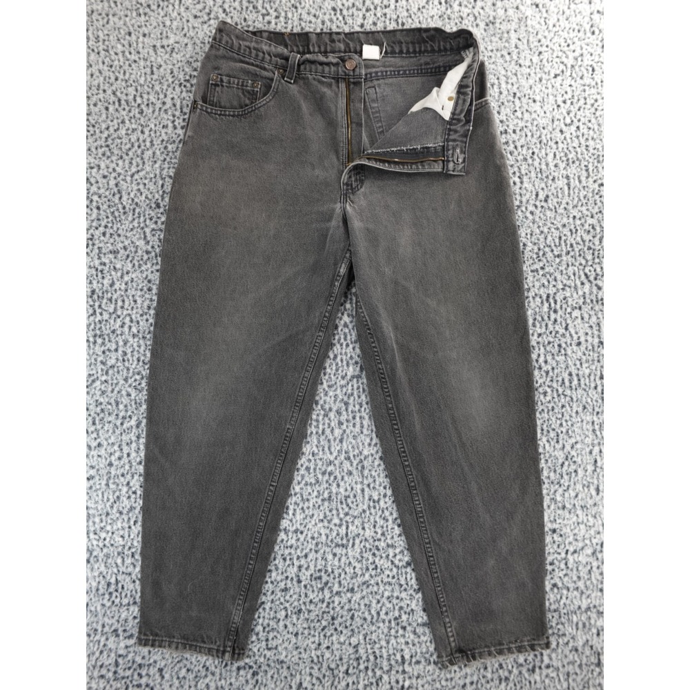 Vintage Levi's 560 Black Straight Leg Denim Jeans High Rise 36x30 Zip Fly